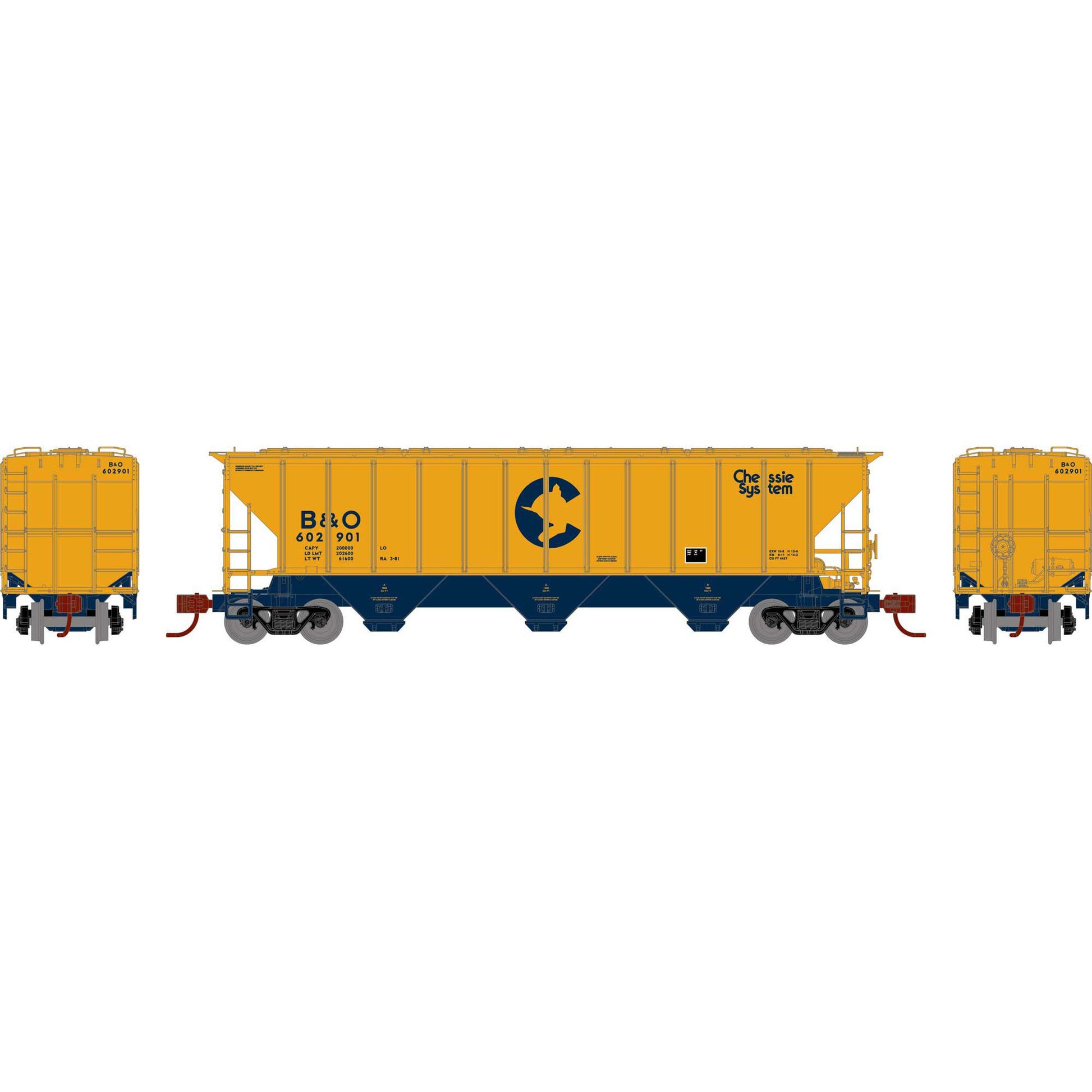 Athearn 27404 N Baltimore & Ohio PS 4427 Covered Hopper #602901