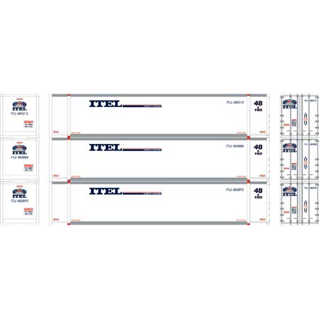 Athearn 27694 HO ITEL RTR 48' Container #1 (Pack of 3)