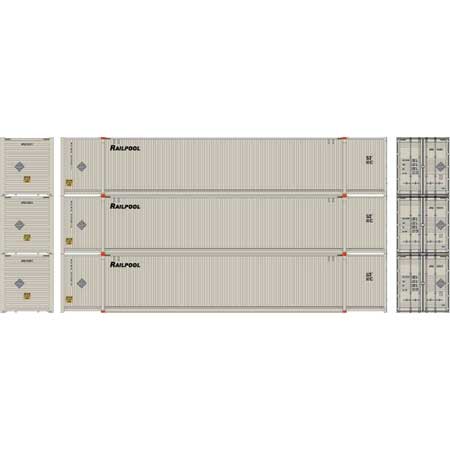 Athearn 28499 HO Railpool RTR 53' CIMC Container (Pack of 3)