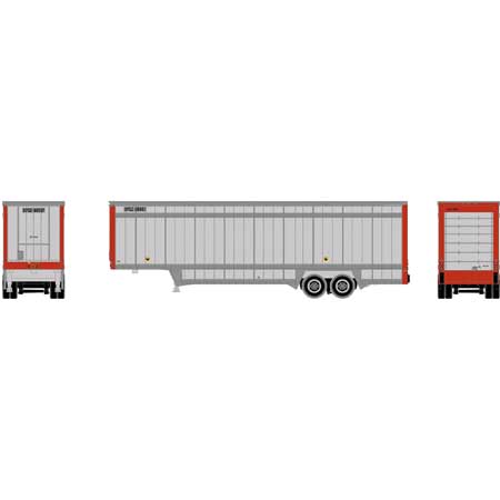 Athearn 30117 N Scale UPS/Red Ends 40' Drop Sill Parcel Trailer #86987