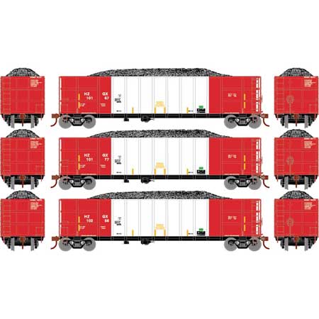 Athearn 3842 N Herzog/White Thrall High Side Gondola with Load #2 (Pack of 3)