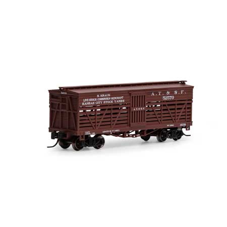 Athearn 5256 N Atchison, Topeka & Santa Fe Railway 36' Old Time Stock Car #52579