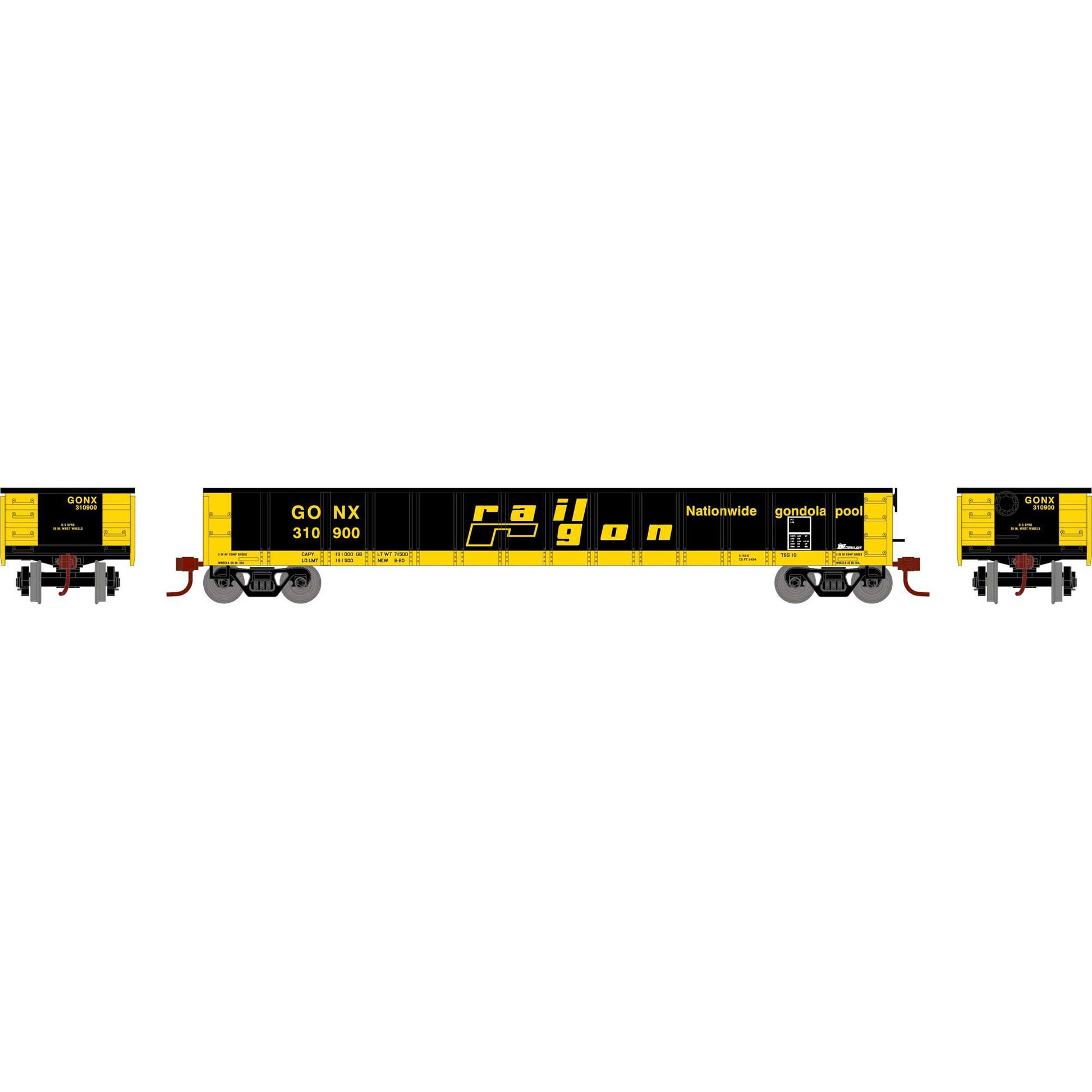 Athearn 6619 N Railgon GONX 52' Mill Gondola #310900