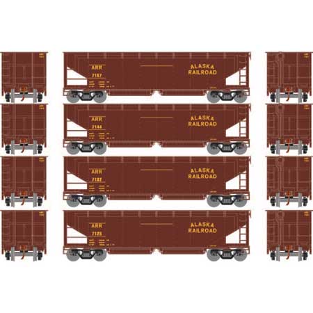 Athearn 7080 HO ARR RTR 40' Offset Ballast Hopper with Load #1 (Set of 4)