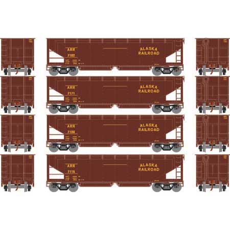 Athearn 7081 HO ARR RTR 40' Offset Ballast Hopper with Load #2 (Set of 4)