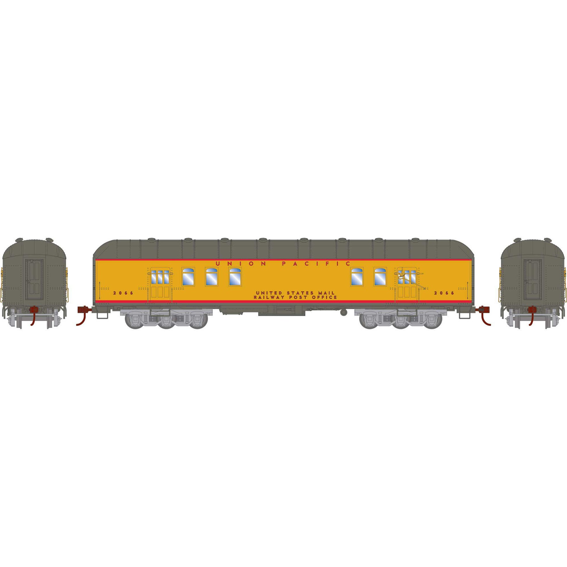 Athearn 73026 HO Union Pacific Arch Roof RPO Ready-To-Run #2066