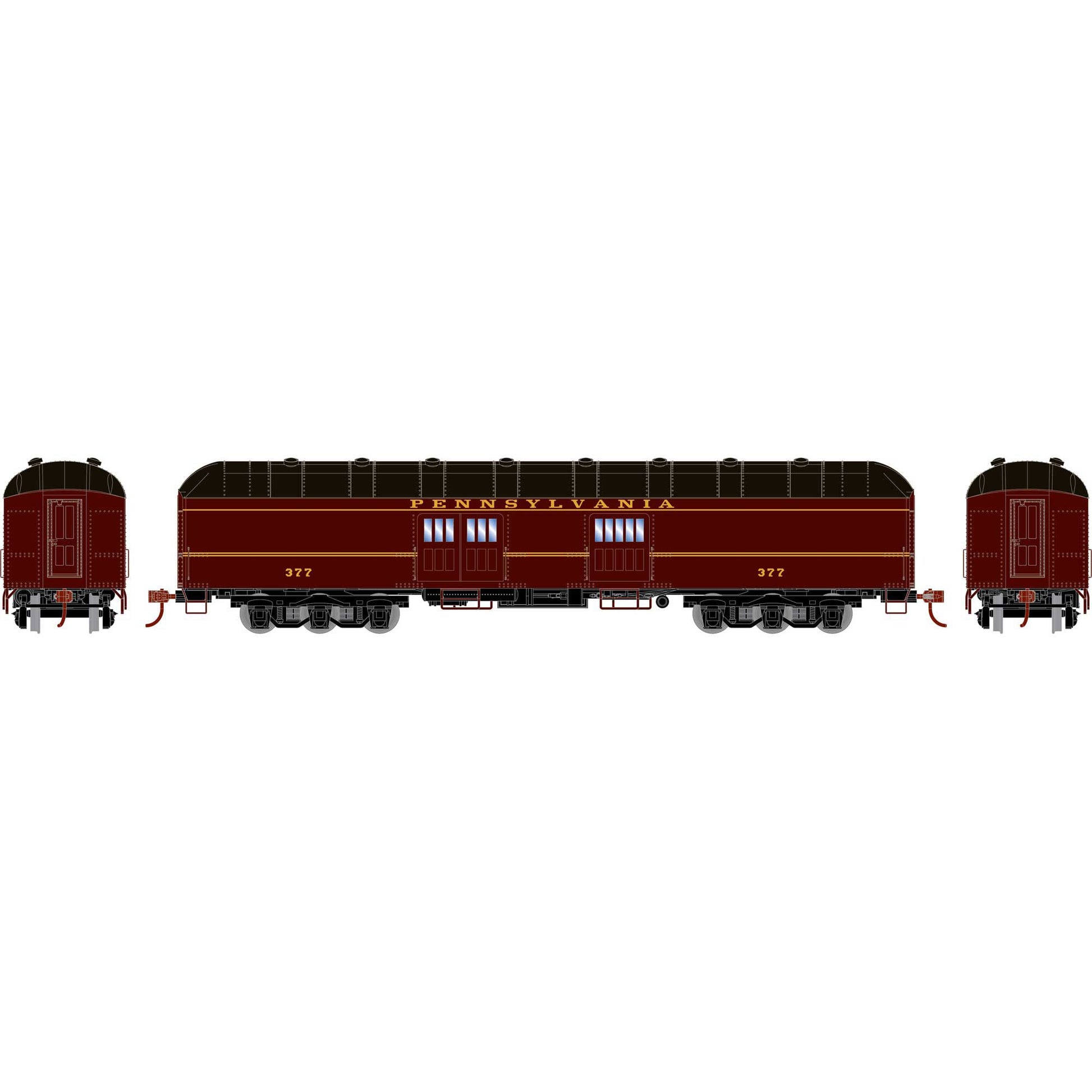 Athearn 73028 HO Pennsylvania Railroad Arch Roof Baggage Ready-To-Run #377