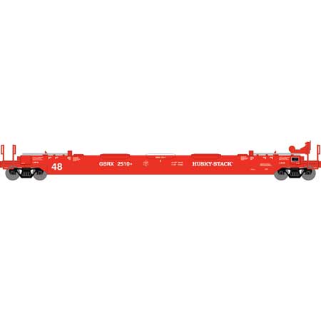 Athearn 7433 HO Scale GBRX RTR 48' Husky Stack Well Car #2510 LN/Box