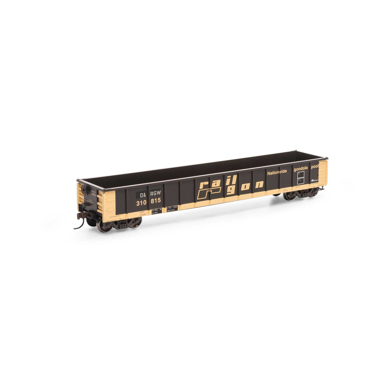 Athearn 8183 HO Denver & Rio Grande Western 52' Mill Gondola #310815 NIB