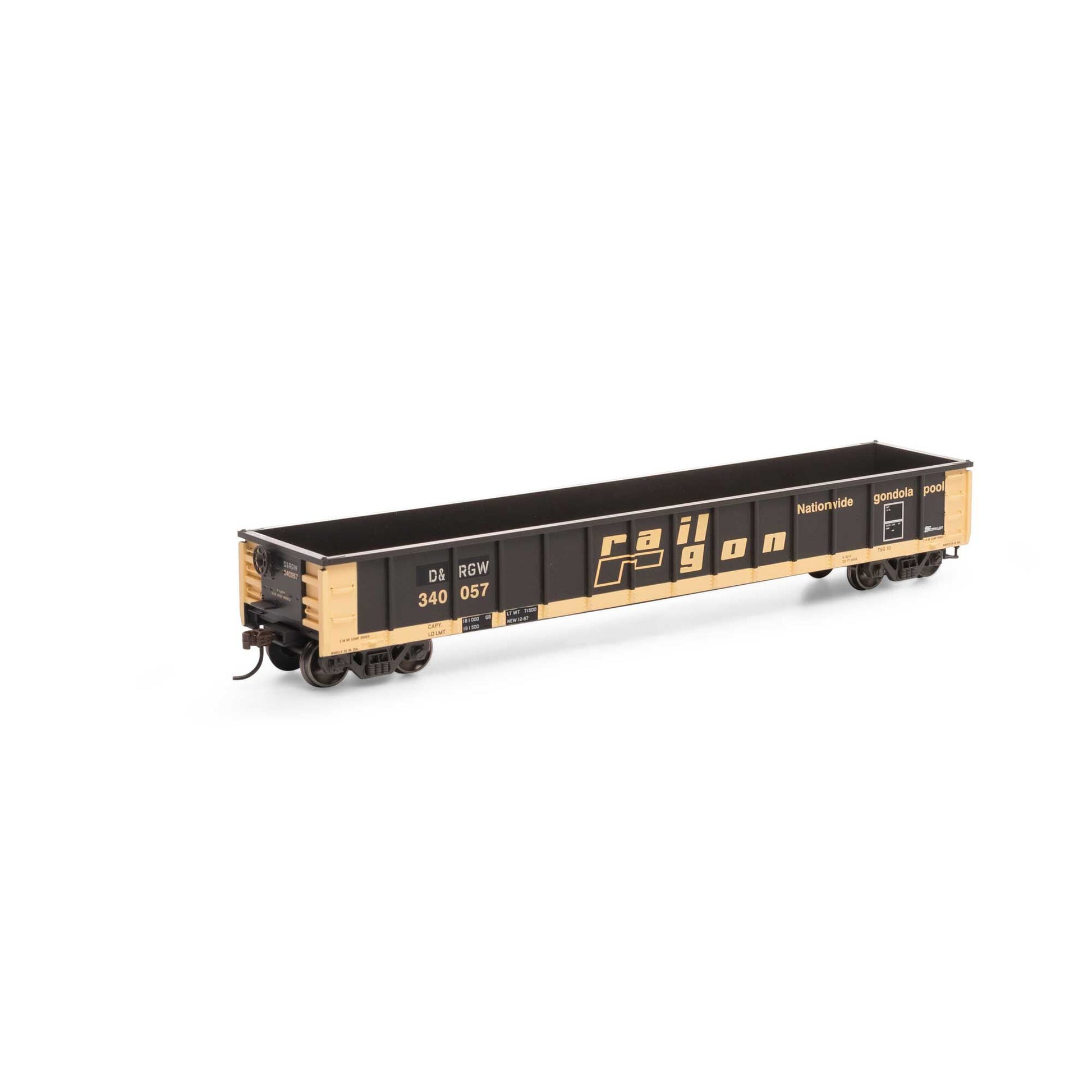 Athearn 8184 HO Denver & Rio Grande Western 52' Mill Gondola #340057