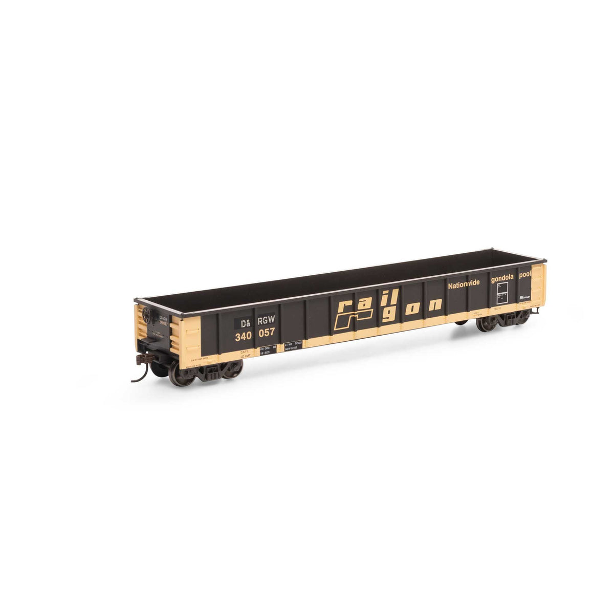 Athearn 8184 HO Denver & Rio Grande Western 52' Mill Gondola #340057 NIB