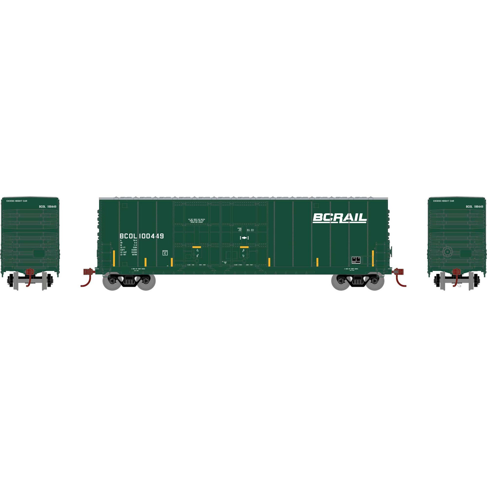 Athearn 88207 HO BCOL High Cube DD Plug Box Car #100449 LN/Box