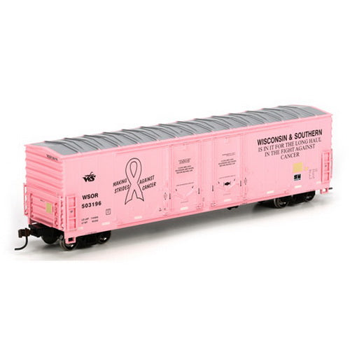Athearn 91287 HO WSOR/Breast Cancer 50' Evans DD Plug Boxcar