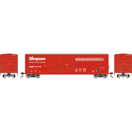Athearn 98512 HO Arcata & Mad River 50' FMC Offset Double Door Boxcar RTR #1078