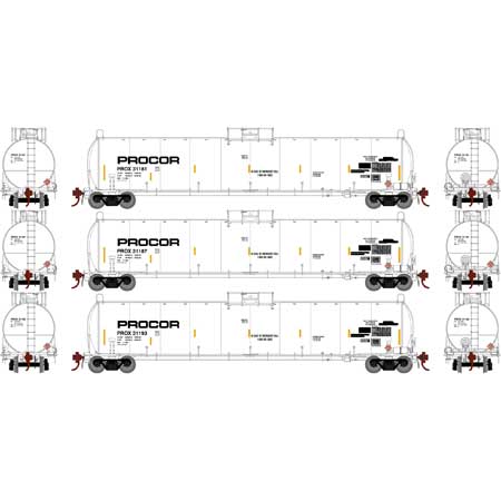 Athearn G25667 HO PROX Early 33,900-Gallon LPG Tank Car #2 (Pack of 3)