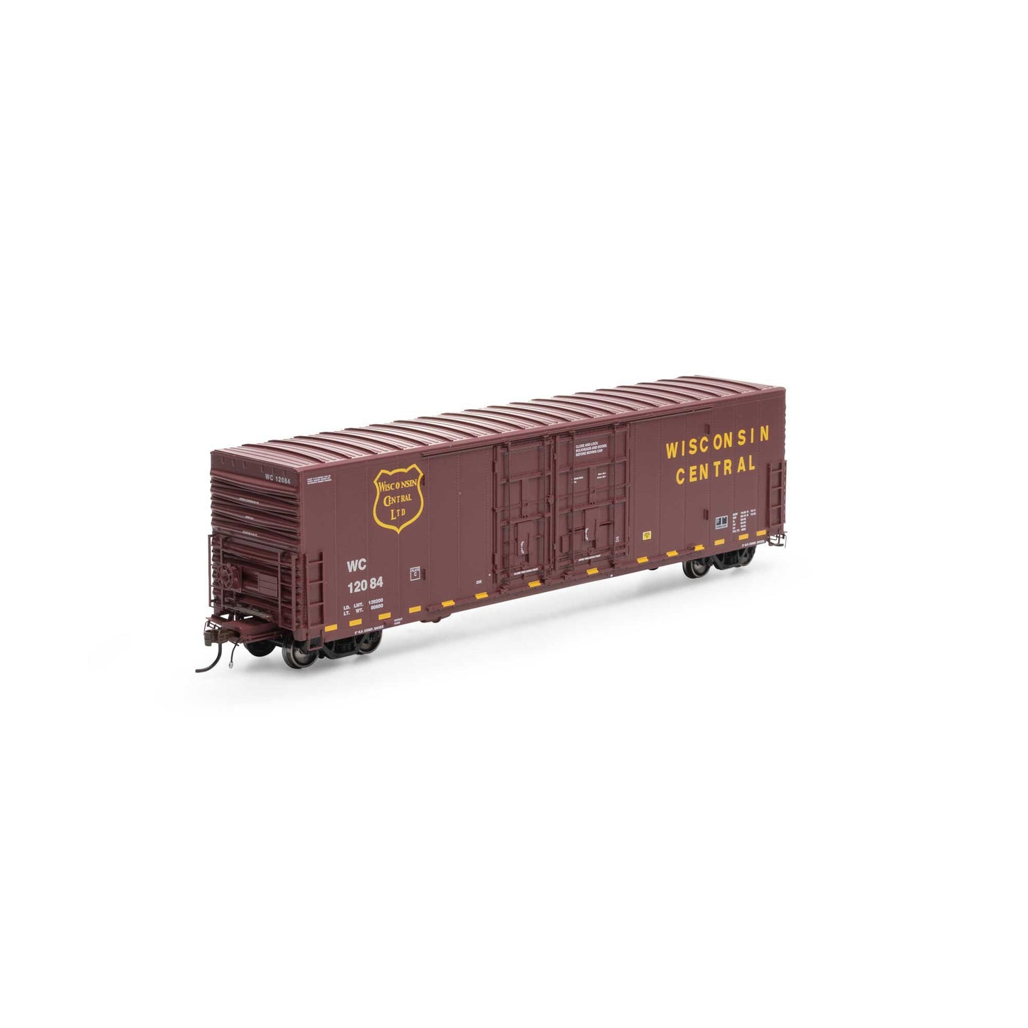 Athearn G73019 HO Wisconsin Central 50" PC&F 8" & 6" Box Car #12084
