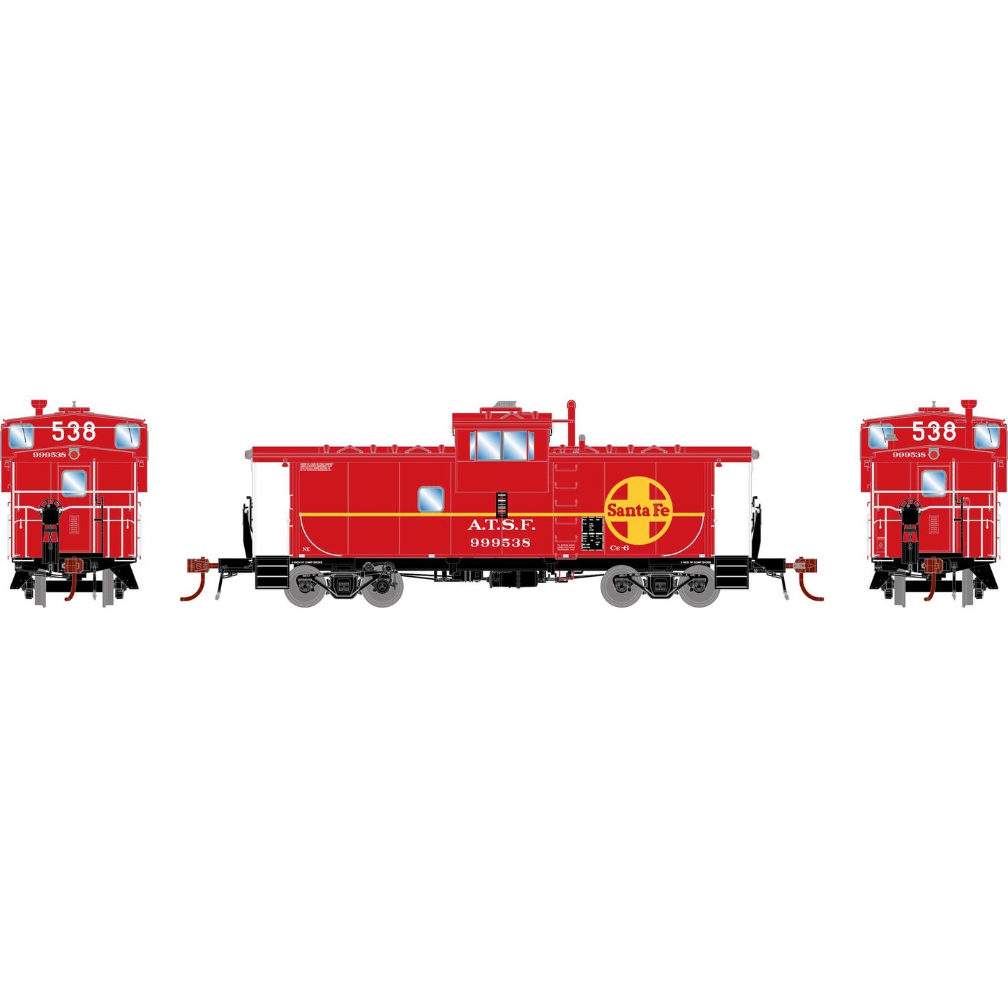 Athearn G78574 HO Santa Fe CE-6 ICC Caboose with Lights #999538