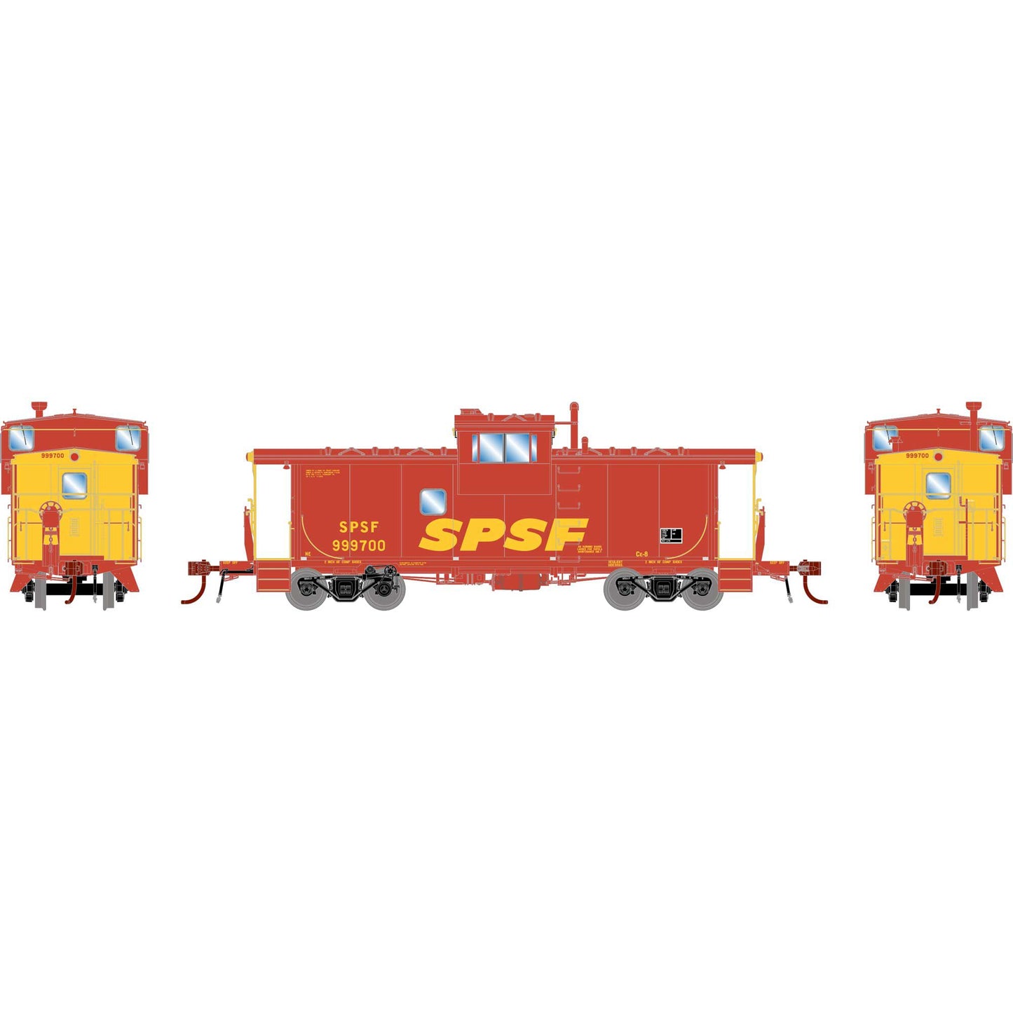 Athearn G78579 HO Southern Pacific Santa Fe CE-8 ICC Caboose w/Lights #999700
