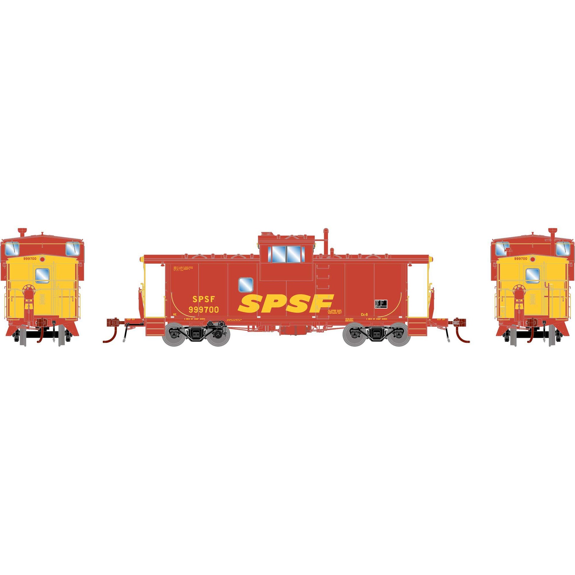 Athearn G78579 HO Southern Pacific Santa Fe CE-8 ICC Caboose w/Lights #999700