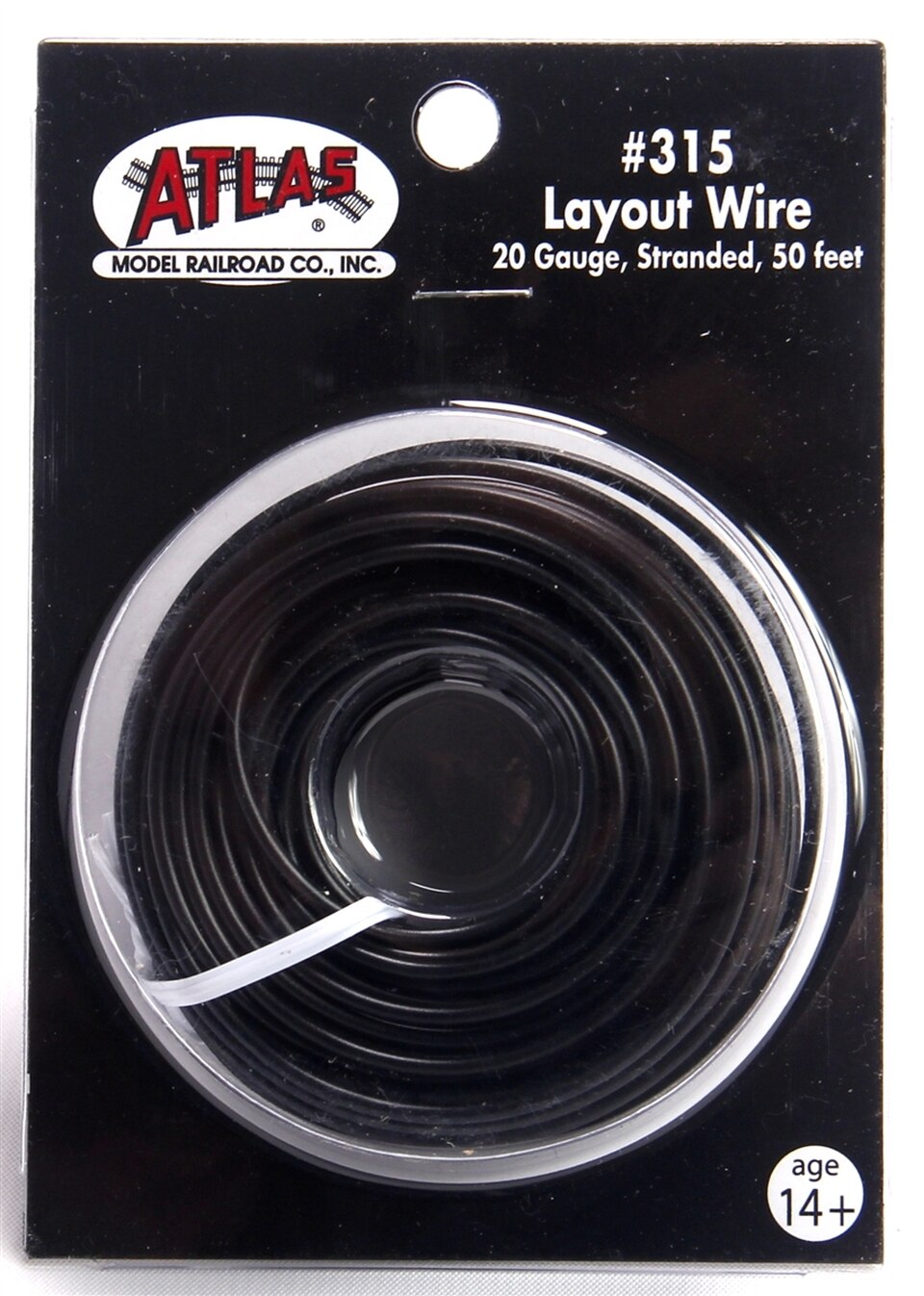 Atlas 0315 Black 50' Standard 20 Gauge Layout Wire