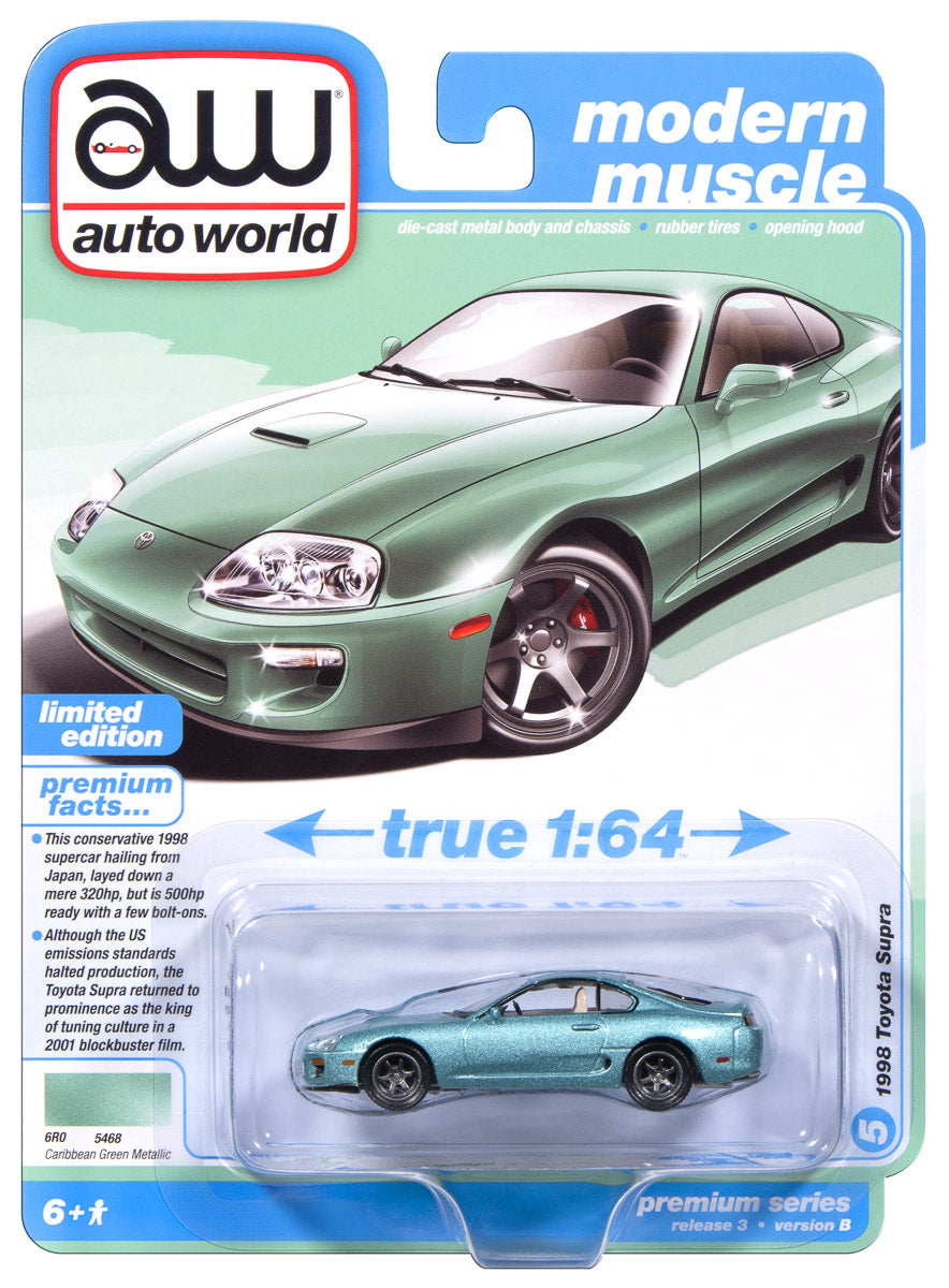 Auto World AWSP209-B-CASE 1:64 1998 Toyota Supra Diecast Model Car (Pack of 6)