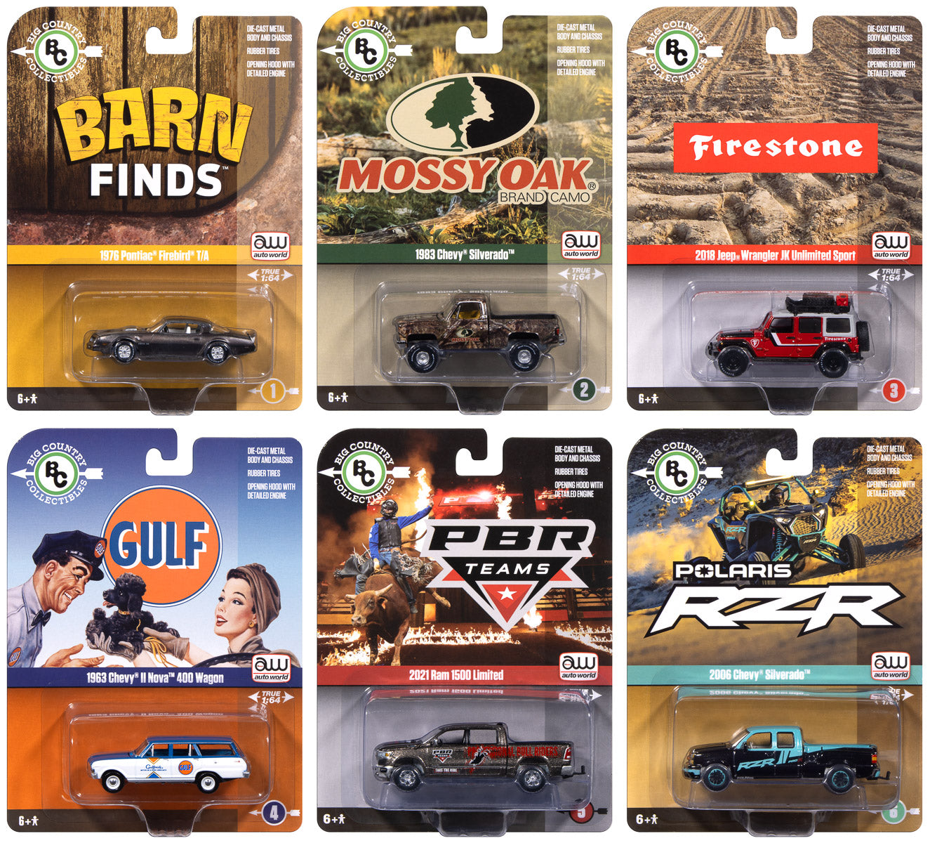 Auto World AWBC003-CASE 1:64 Big Country Collectibles 2025 Release 1 (Set of 6)