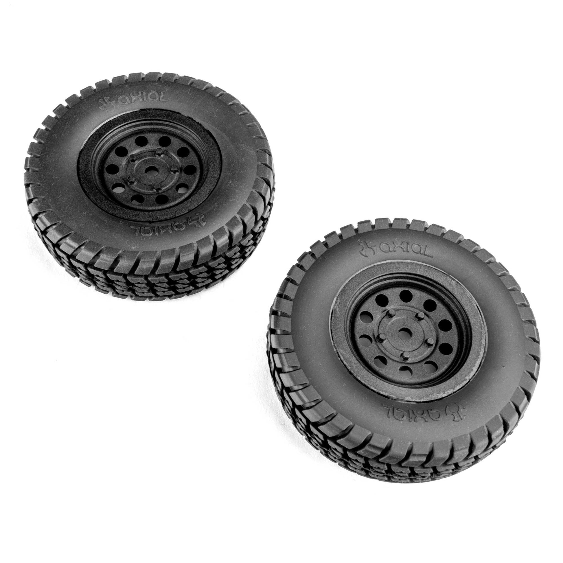 Axial AXI-4120 SCX10 Trailer Tire & Wheel Set, Mounted (Pack of 2)