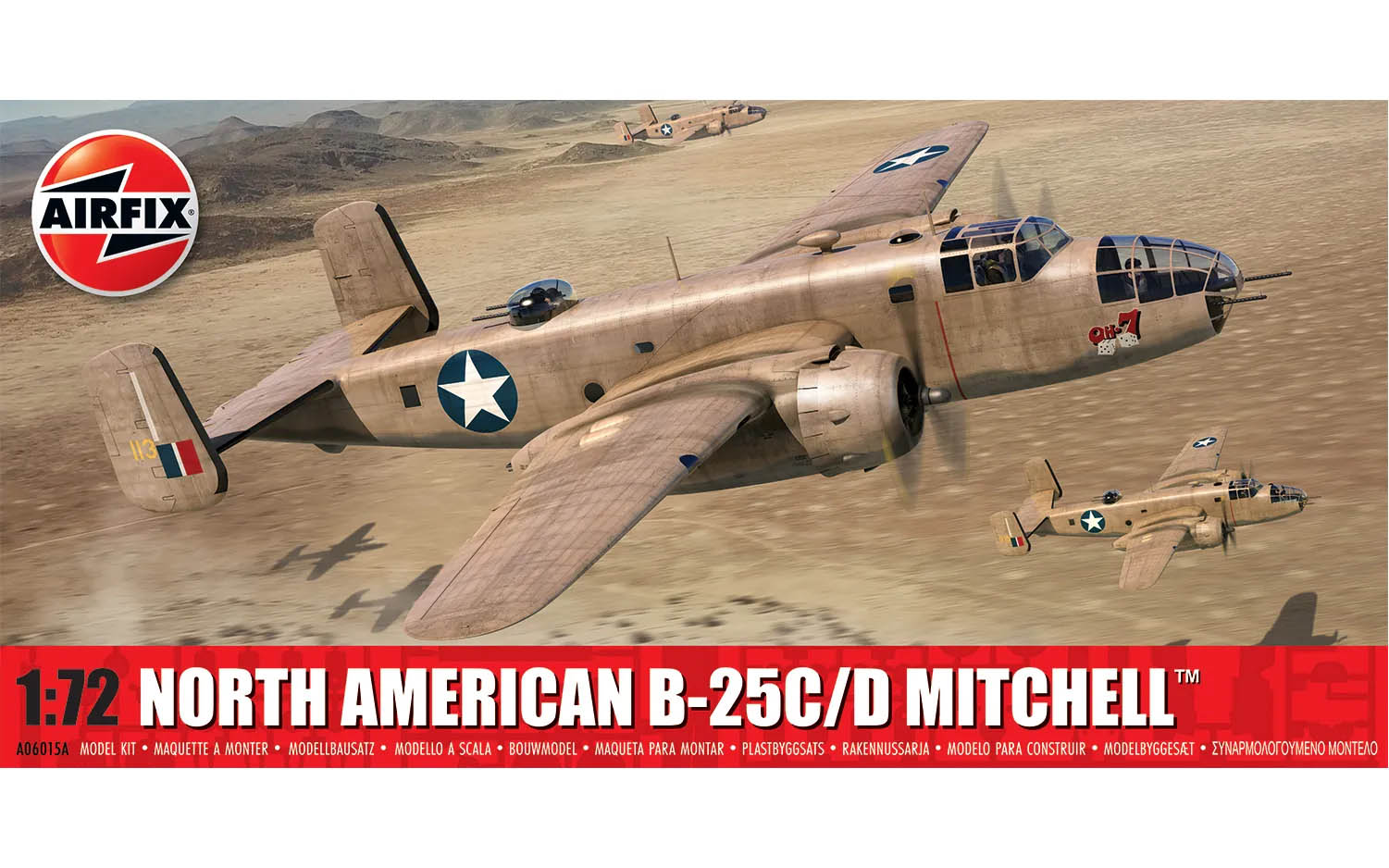 Airfix Products 6015A 1:72 North American B-25C/D Mitchell Plastic Model Kit