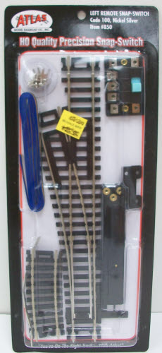 Atlas 850 HO Code 100 Nickel Silver Left Hand Remote Snap Switch Turnout