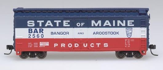 Atlas 33293 N Scale BAR/State of Maine 40' Plug Door Reefer #2560 LN/Box
