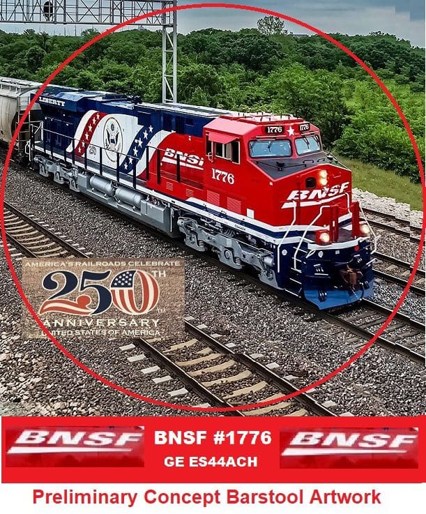 RMBD R-028-1776 BNSF America 250th Heritage #1776 Bar Stool