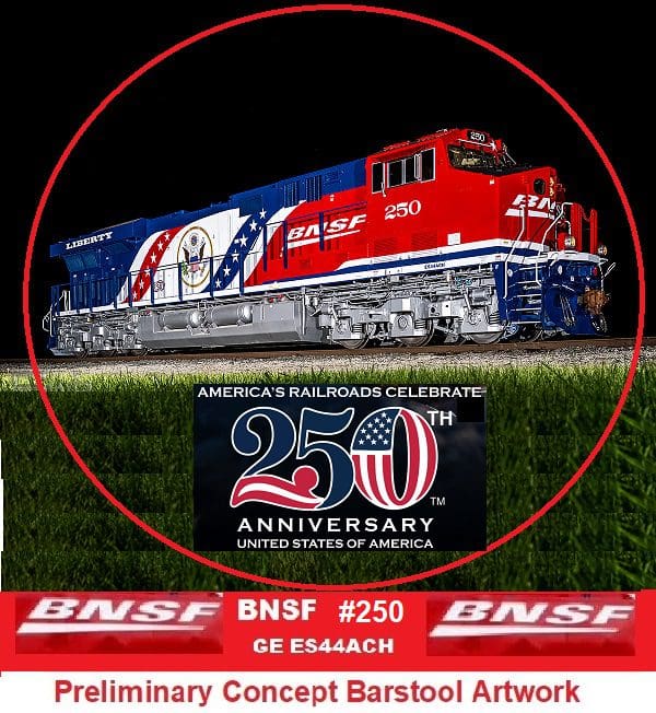 RMBD R-028-250 BNSF America 250th Heritage #250 Bar Stool