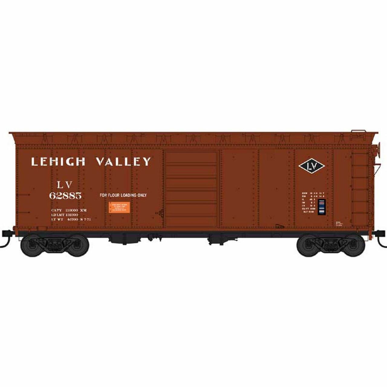 Bowser 42434 HO Lehigh Valley 40' Single-Door Steel Boxcar #62885