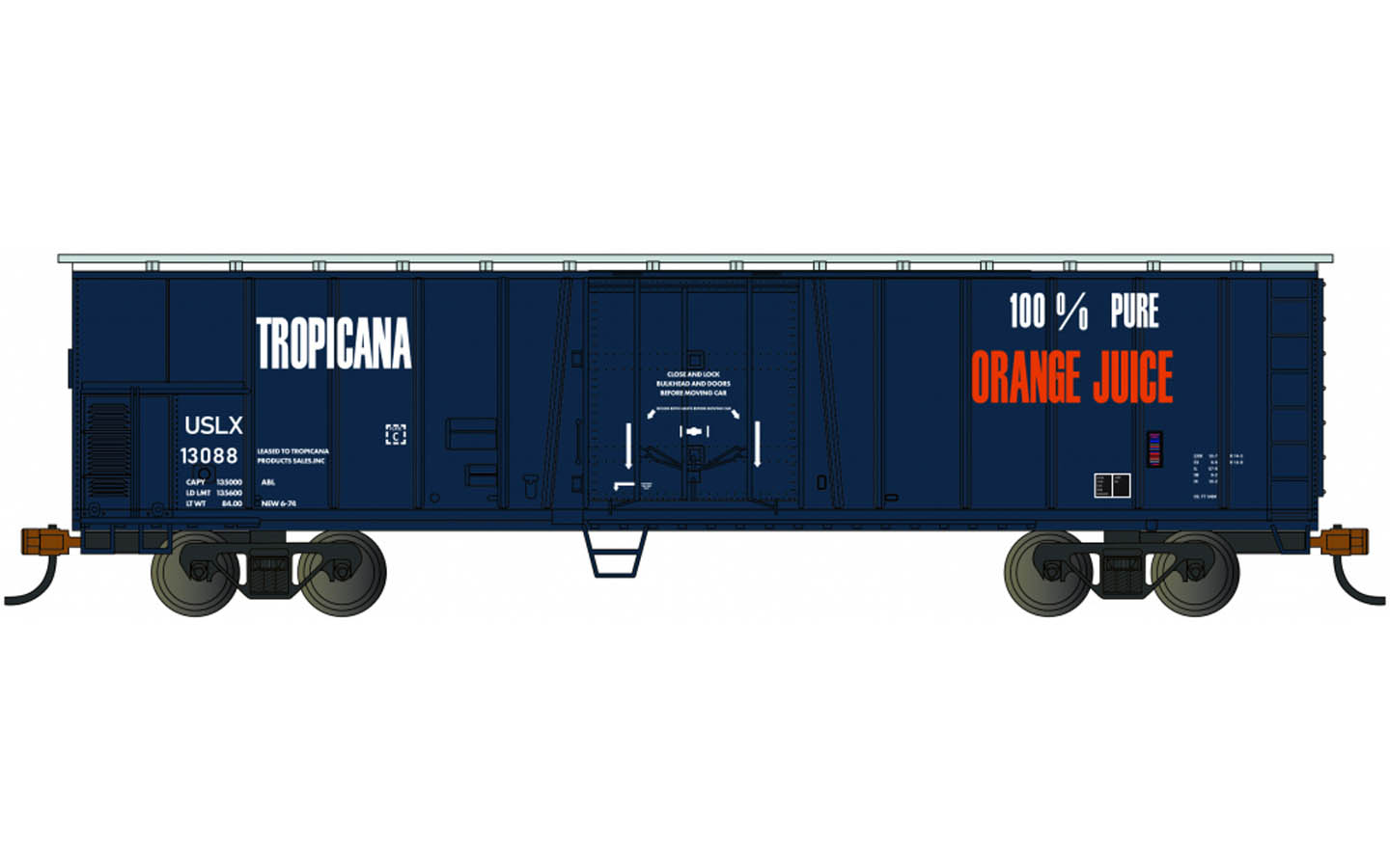 Bachmann 17910 HO Scale Tropicana 50' Steel Reefer Car #13088