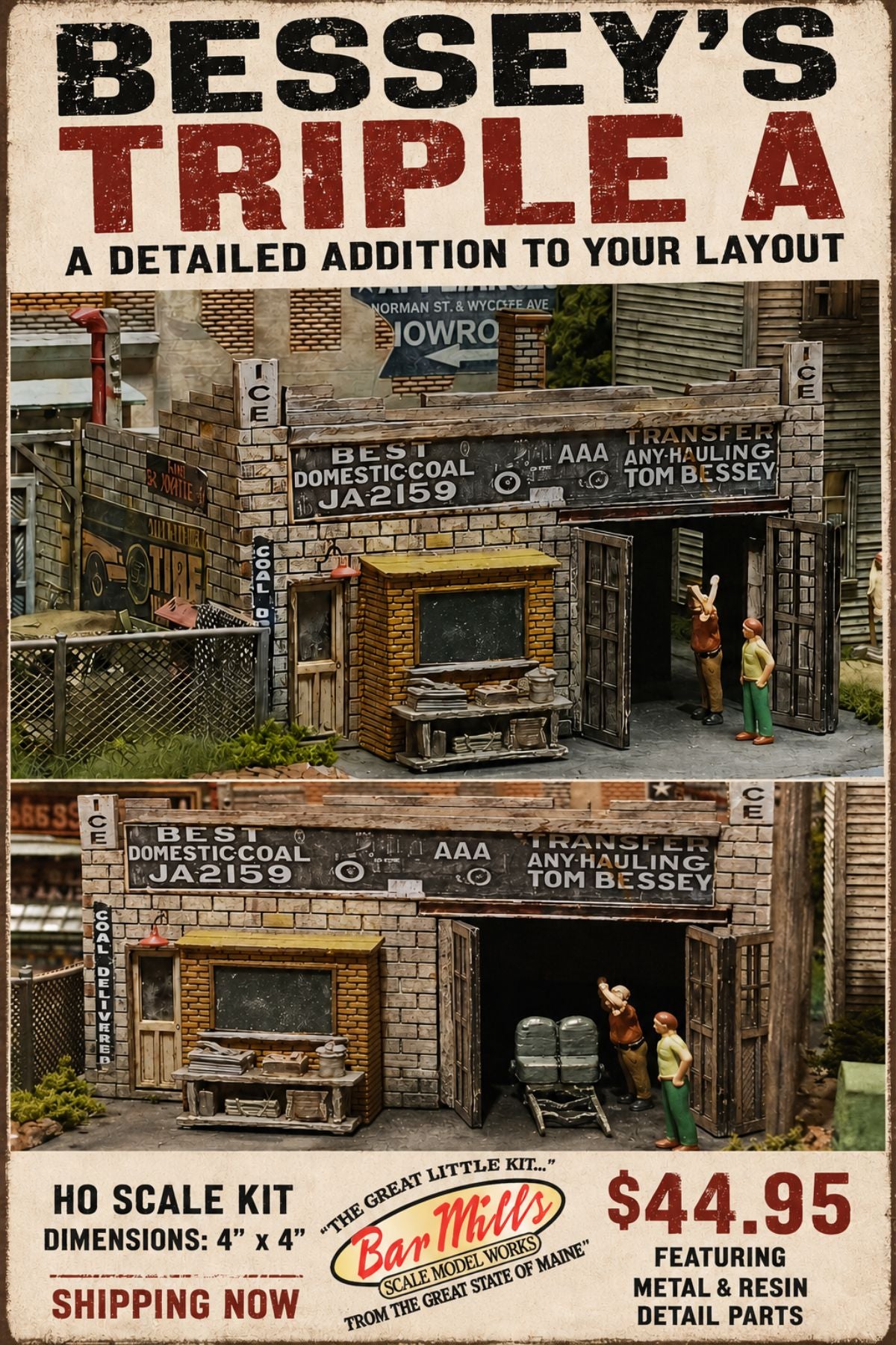 Bar Mills 652 HO Bessey’s Triple A Building Kit