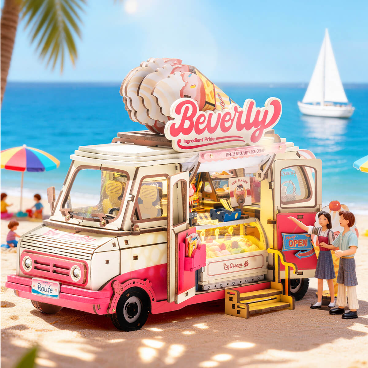 Robotime TGS06 Rolife Beverly's Ice Cream Truck 3D Wooden Puzzle