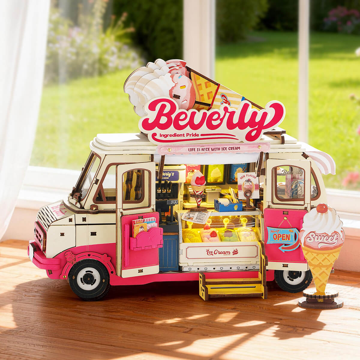 Robotime TGS06 Rolife Beverly's Ice Cream Truck 3D Wooden Puzzle
