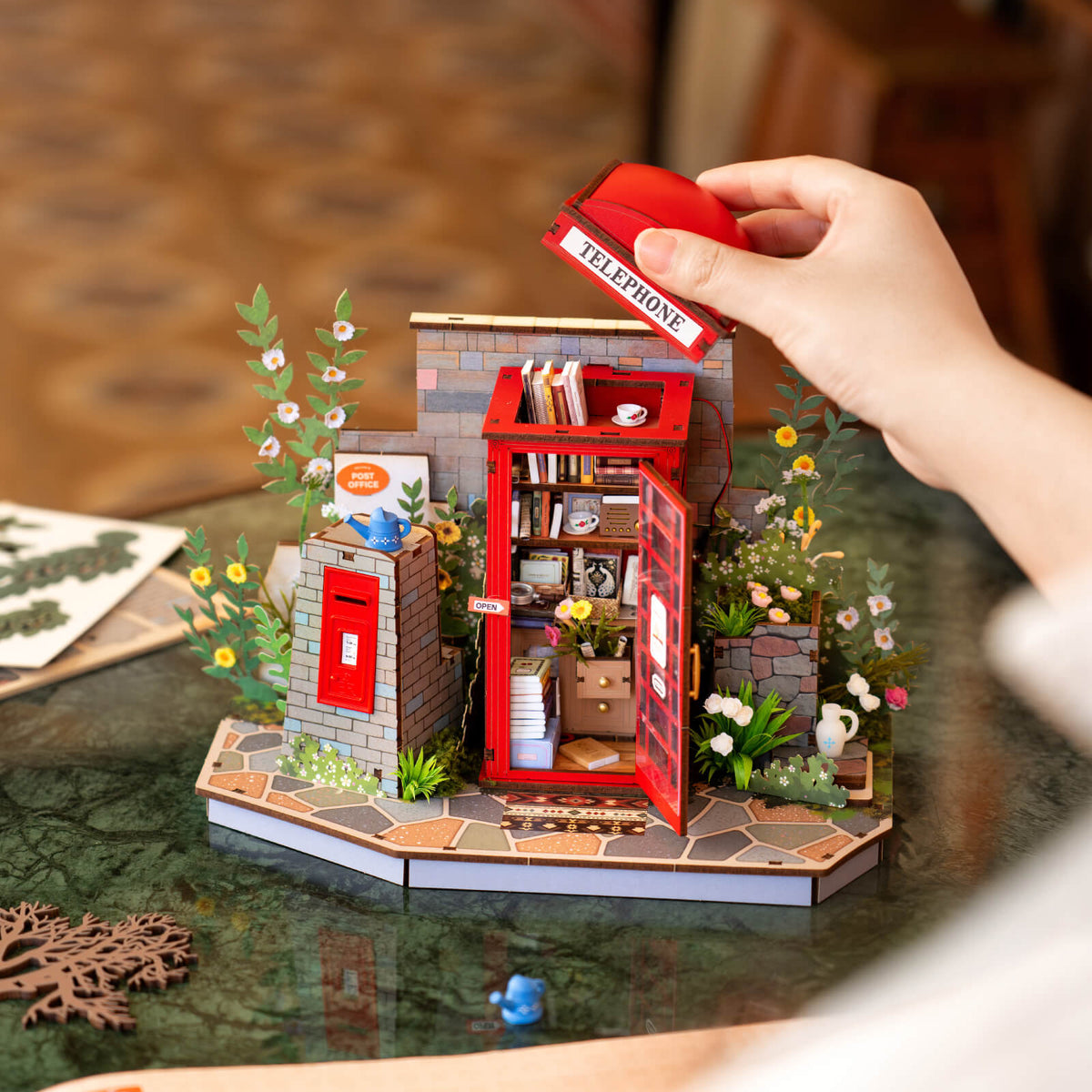 Robotime TGS05 Rolife Blossom Book Booth 3D Wooden Puzzle