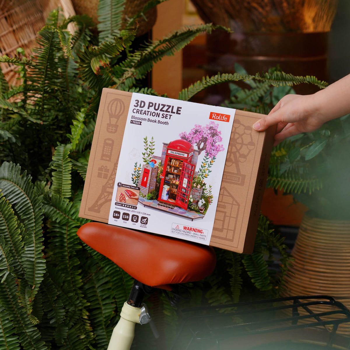 Robotime TGS05 Rolife Blossom Book Booth 3D Wooden Puzzle