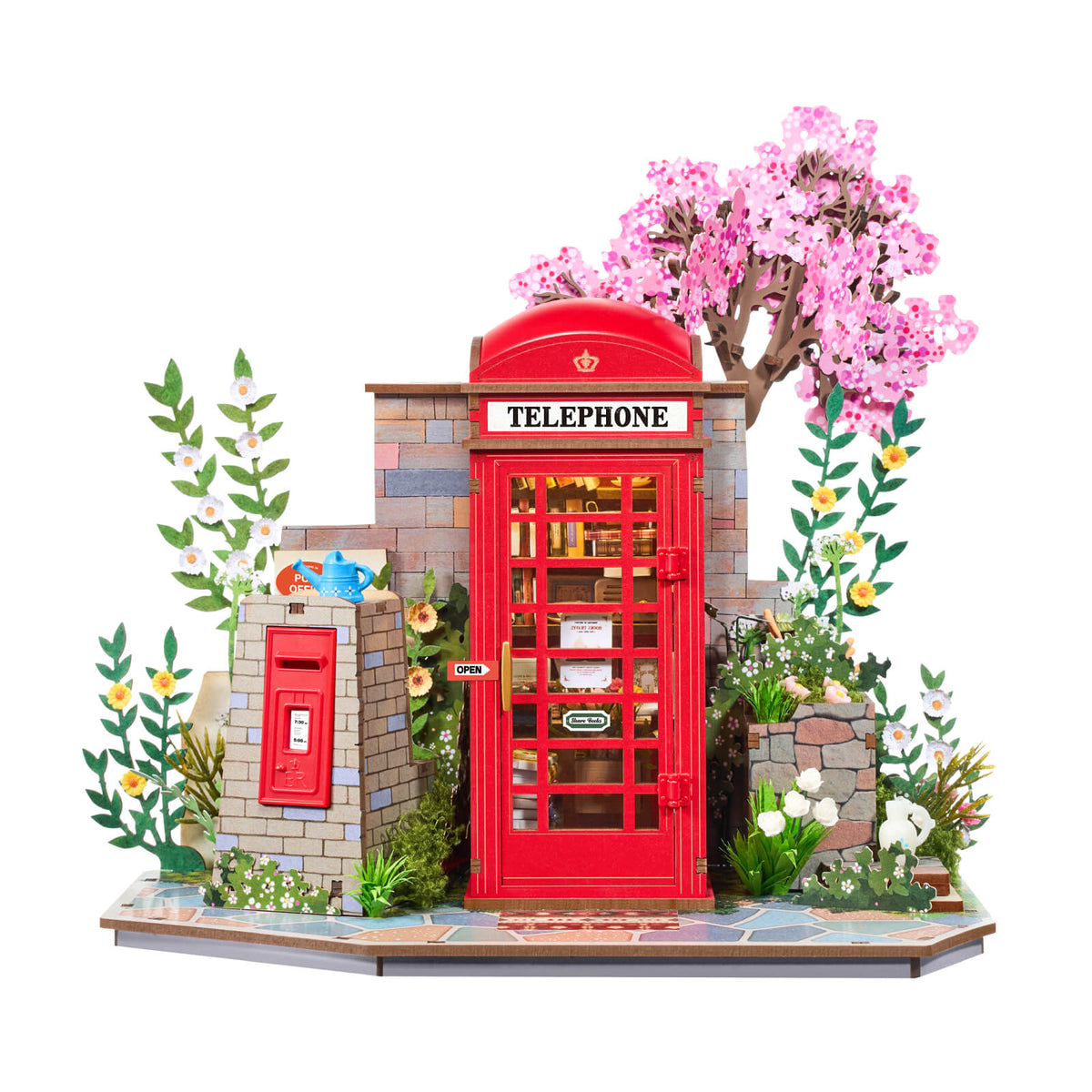 Robotime TGS05 Rolife Blossom Book Booth 3D Wooden Puzzle