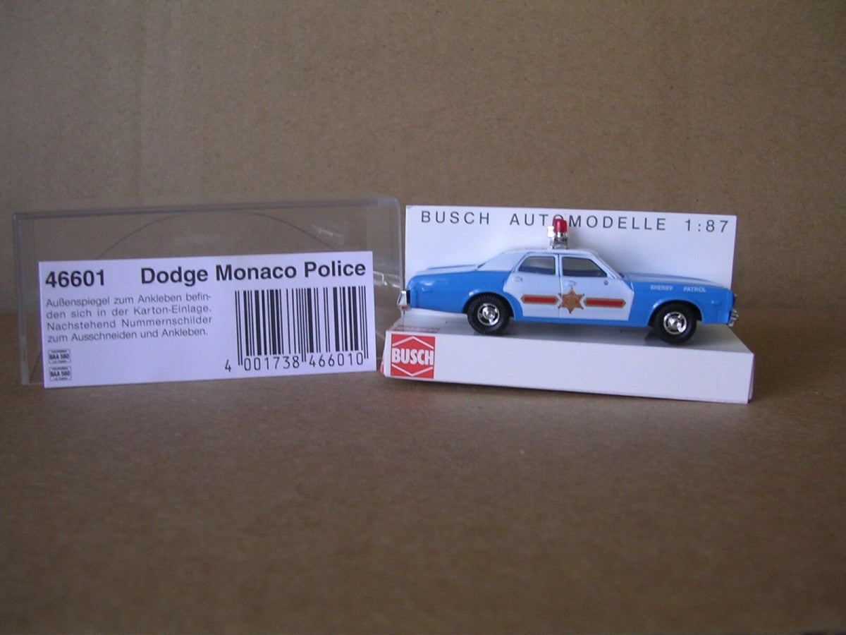 Busch 46601 HO Scale Blue Dodge Monaco Sheliff Patrol