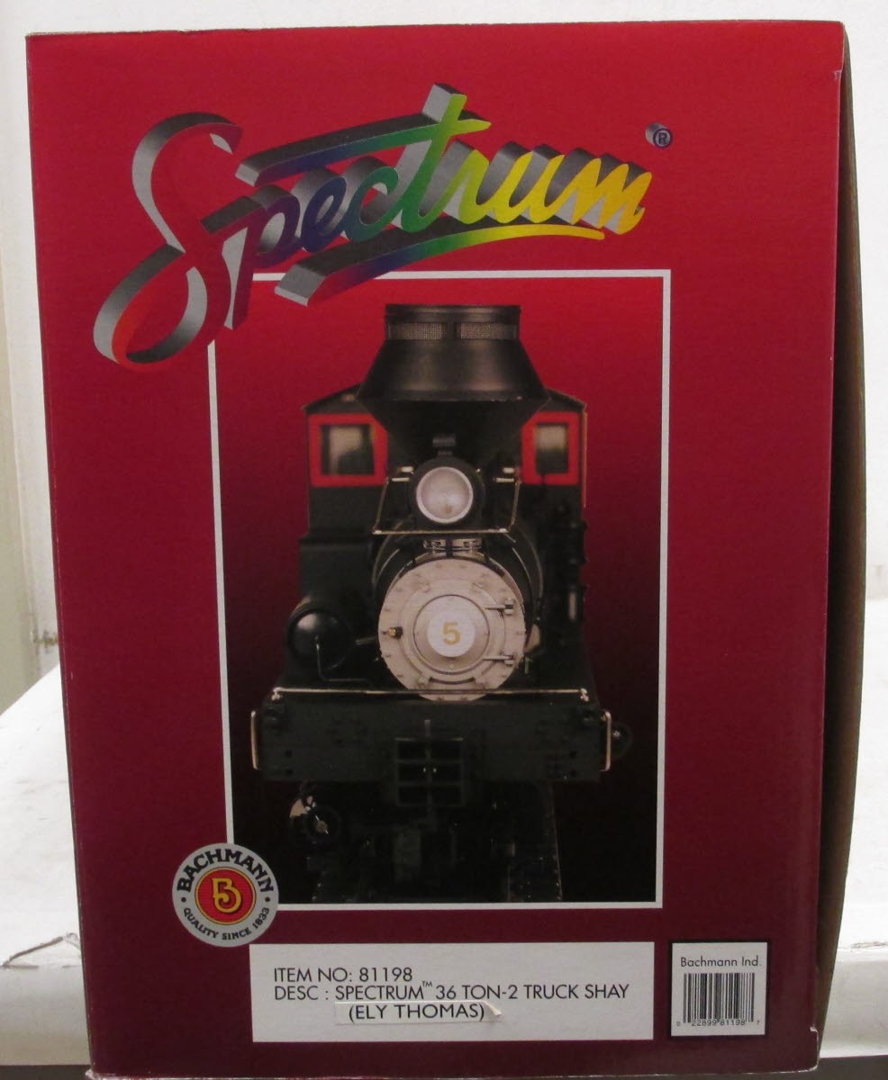 Bachmann 81198 G Ely Thomas 36-Ton Two-Truck Shay Steam Locomotive #5 LN/Box