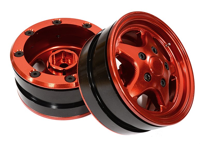 Integy C29060RED 1:10 Crawler 1.9 Size Machined Alloy 5 Spoke Wheel (Pack of 2)