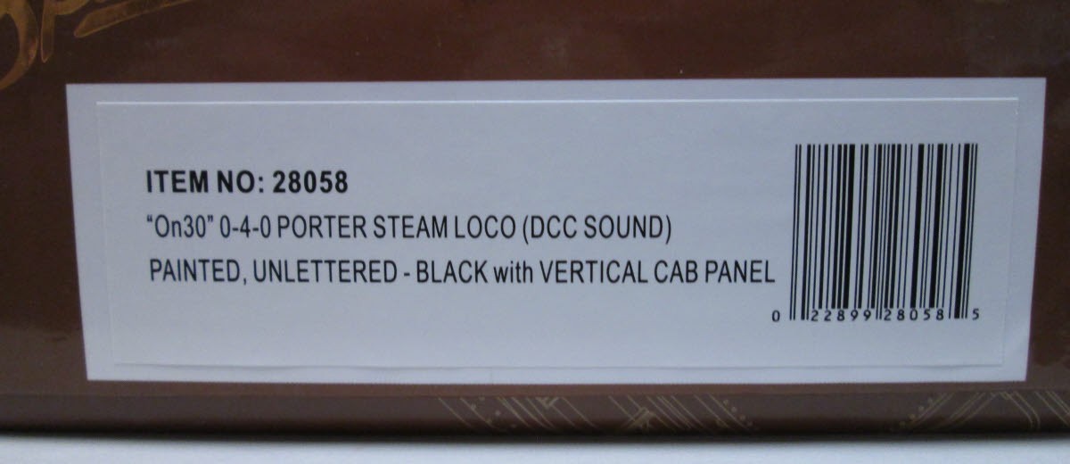 Bachmann 28058 On30 Undecorated 0-4-0 Porter Steam Locomotive w DCC & Sound
