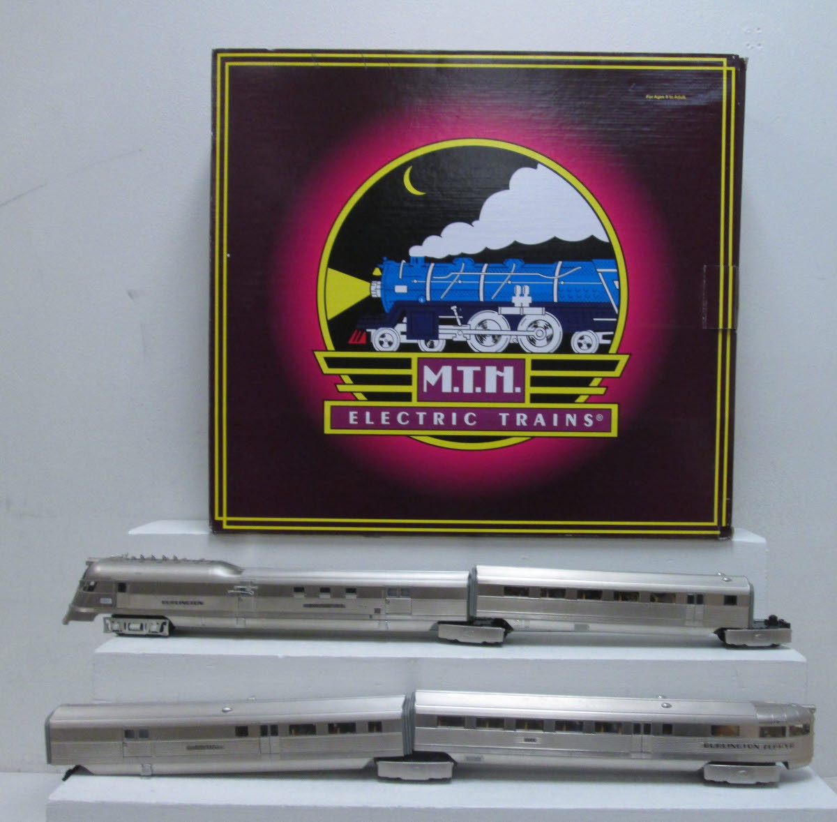 MTH 20-2888-1 O Gauge Burlington Pioneer Zephyr Diesel Train Set w/PS 2.0