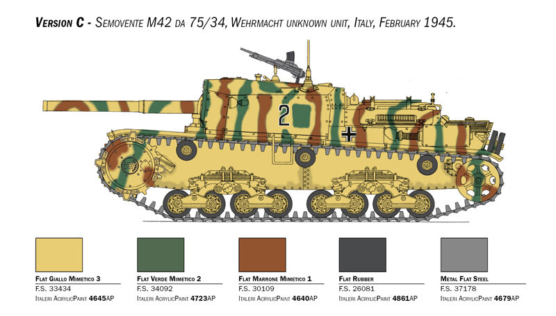 Italeri 6759 1:35 Semovente M42 da 75/34 Upgraded Edition Tank Plastic Model Kit