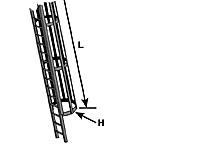 Plastruct 90972 HO 4-7/8" x 27/64" Sytrene Safety Cage & Ladder Set