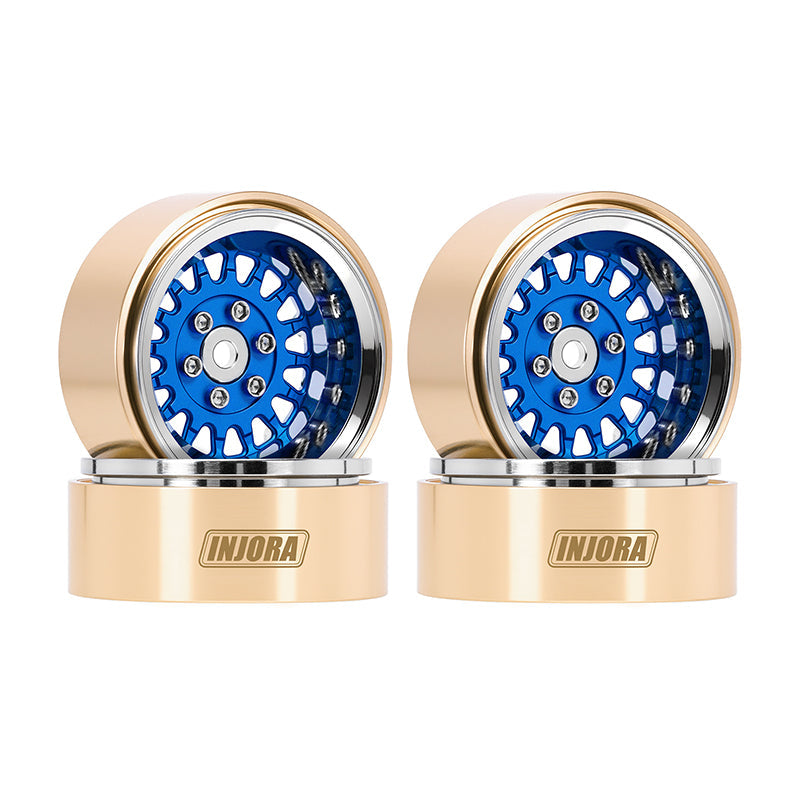 Injora YQW-MW1316BL Micro Crawlers Blue 1.3" ModuWheel -4.05mm Offset Wheels