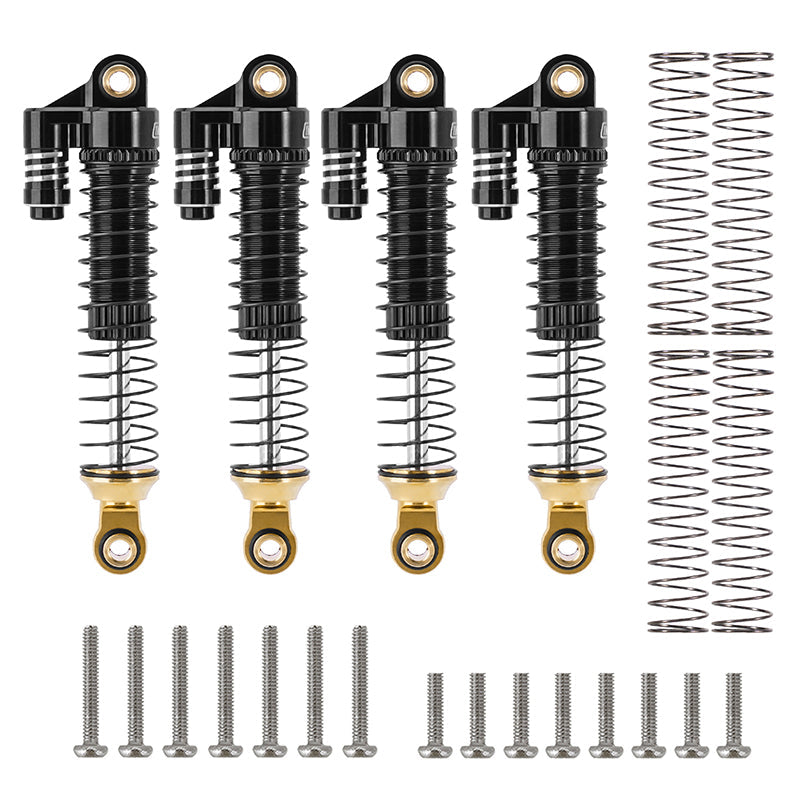 Injora 4M-63BK-4 1:18 TRX4M Upgrade 59mm Long Threaded Oil Shocks with Brass End