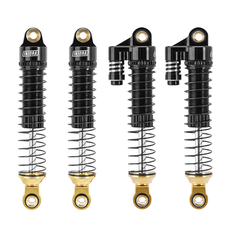 Injora 4M-71BK-4 1:18 TRX4M Upgrade 59mm Long Threaded Oil Shocks with Brass End